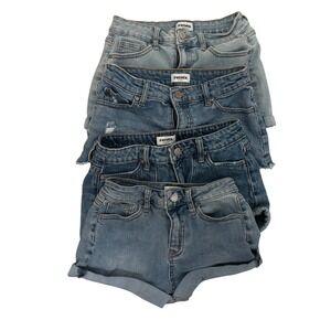 RSQ Lot Bundle Kids Girls Denim Shorts Light Wash Cuffed‎ Distressed Size 12-14